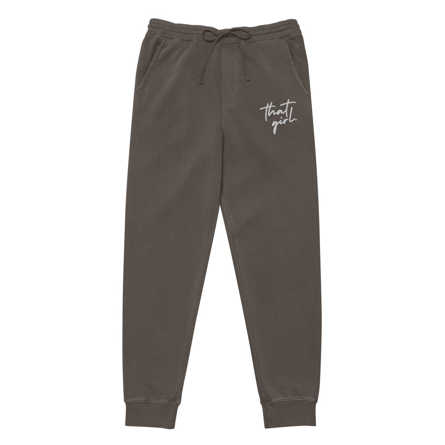 That Girl Embroidered Unisex pigment-dyed sweatpants
